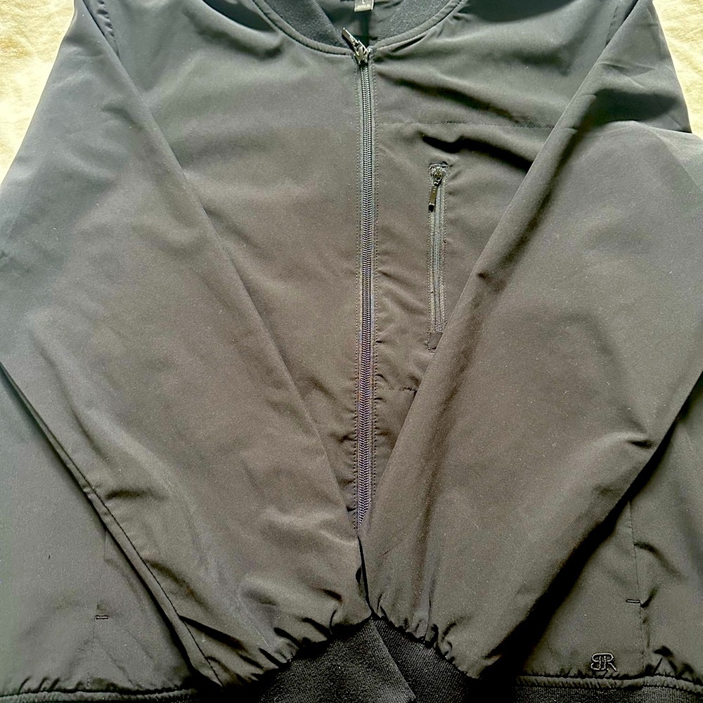 Banana Republic Black Bomber Jacket with Stand-Up Collar